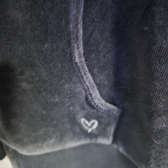 Victoria’s Secret Velour Zip Up Jacket XS Navy Blue Cozy Lounge - Picture 5 of 8